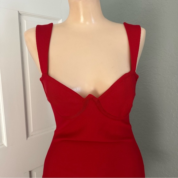 LULU’S DIVINE SILHOUETTE BANDAGE BUSTIER BODYCON DRESS - Picture 7 of 14